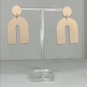 Cream Geometric Earrings